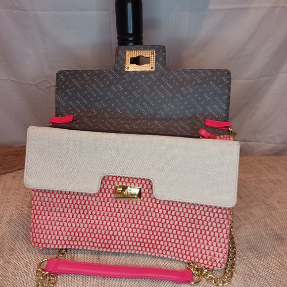 NWOT Oliva +Joy Crossbody Accordian style Salmon/Pink Purse - Picture 10 of 10